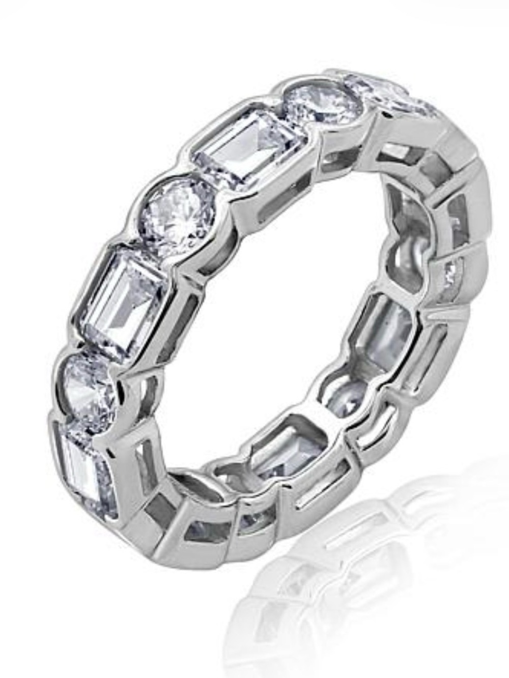 NWT-Simulated Diamond Mixed Cut Eternity Ring